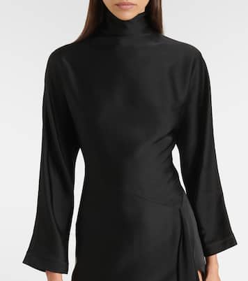 Asymmetric satin midi dress | Alaïa