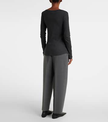 Top in jersey di misto cotone a coste | Toteme