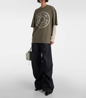 T-shirt in misto cotone con logo | Acne Studios