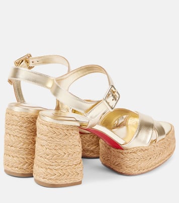 Calakala 85 metallic leather platform sandals | Christian Louboutin