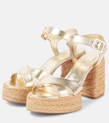 Calakala 85 metallic leather platform sandals | Christian Louboutin