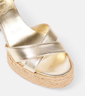 Calakala 85 metallic leather platform sandals | Christian Louboutin