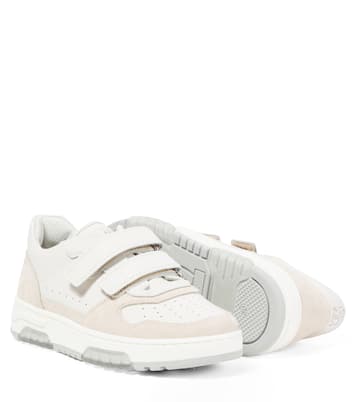 Sneakers in pelle con finiture in suede | Brunello Cucinelli Kids