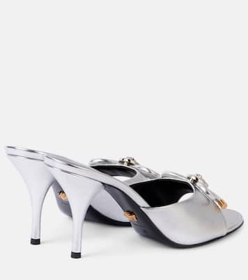 Mules Opera Bow 85 in pelle metallizzata | Versace