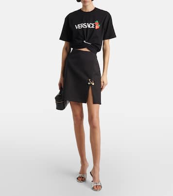 Mules Opera Bow 85 in pelle metallizzata | Versace