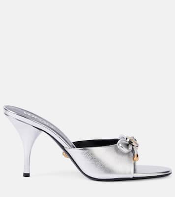 Mules Opera Bow 85 in pelle metallizzata | Versace