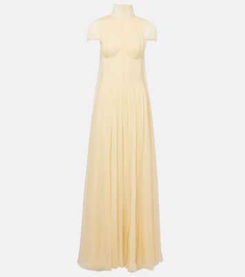 Pleated silk chiffon gown | McQueen