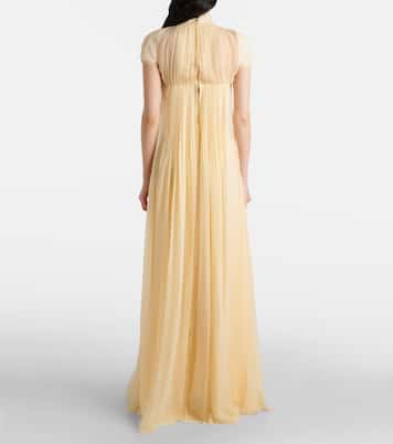 Pleated silk chiffon gown | McQueen