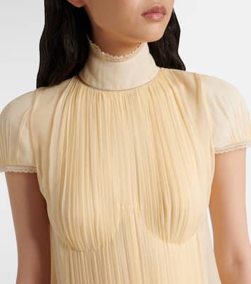 Pleated silk chiffon gown | McQueen