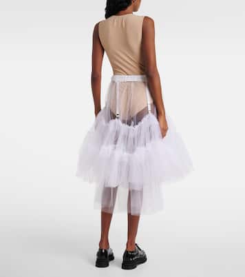 Falda midi de tul translúcida | Noir Kei Ninomiya