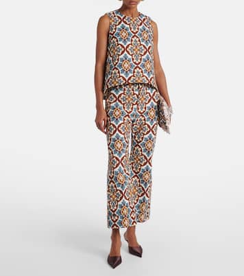 Pantaloni flared Hendrix in cotone a vita alta | La DoubleJ