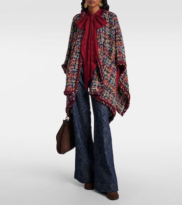 Wool, mohair, and cotton-blend cape | Etro