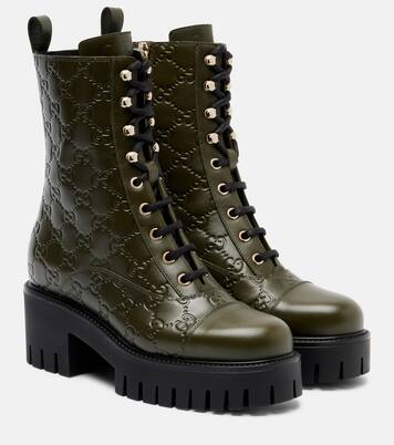 GG New Marmont leather combat boots | Gucci