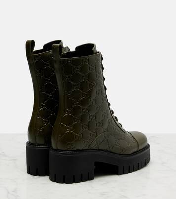 GG New Marmont leather combat boots | Gucci