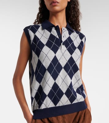 Riana argyle cashmere sweater vest | Lisa Yang