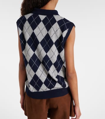Riana argyle cashmere sweater vest | Lisa Yang
