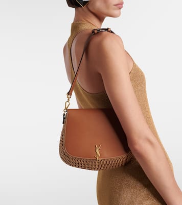 Voltaire leather and wicker tote bag | Saint Laurent