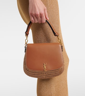 Voltaire leather and wicker tote bag | Saint Laurent