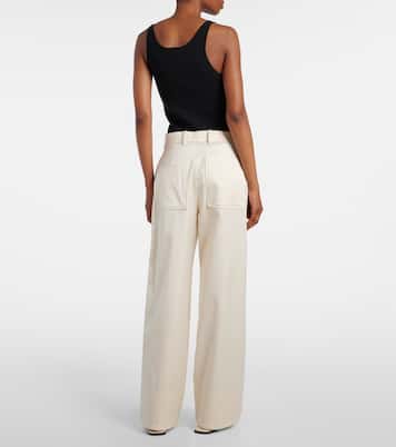 High-rise chintz wide-leg pants | Toteme