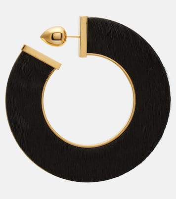 Blade Medium leather hoop earrings | Alaïa