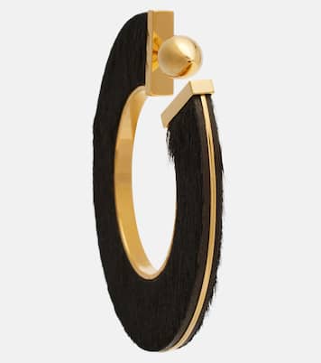 Blade Medium leather hoop earrings | Alaïa