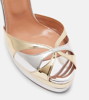 Moves 130 metallic leather sandals | Aquazzura