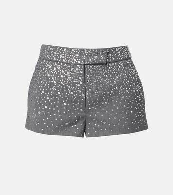 Low-rise crystal-embellished micro shorts | Alex Perry