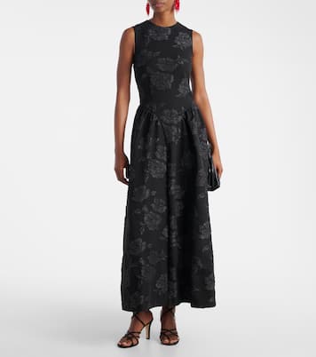 Vestido midi en jacquard floral | Rotate