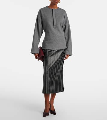 Wool and cashmere Henley shirt | Victoria Beckham