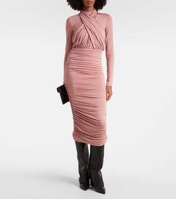 Ruched jersey midi dress | Balmain