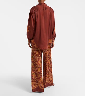 Seraphina printed silk satin shirt | Alémais