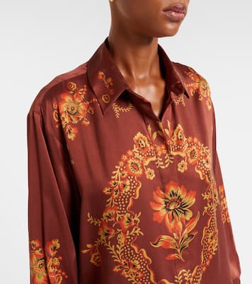 Seraphina printed silk satin shirt | Alémais