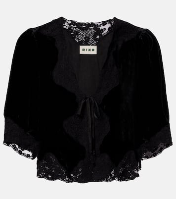 Top Ursula de terciopelo con encaje  | Rixo
