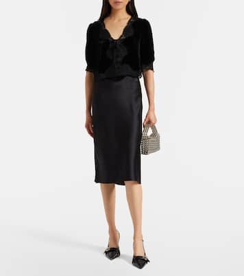 Top Ursula de terciopelo con encaje  | Rixo