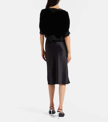 Top Ursula de terciopelo con encaje  | Rixo