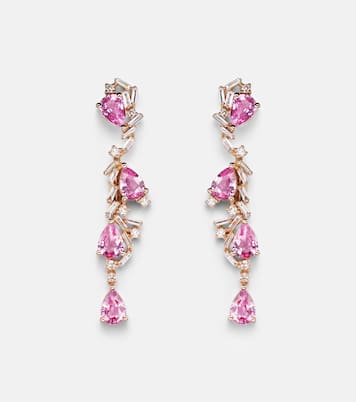 Ohrringe aus 18kt Roségold mit Diamanten und Saphiren | Suzanne Kalan