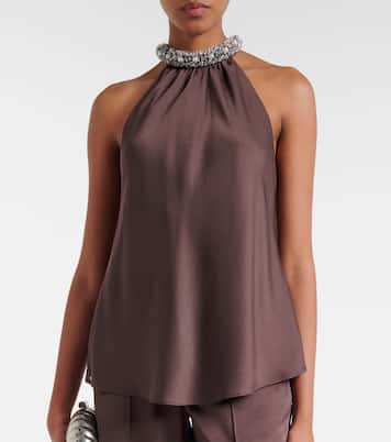 Embellished satin top | Simkhai