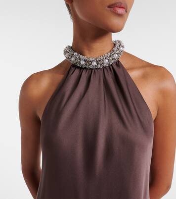 Embellished satin top | Simkhai