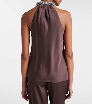 Embellished satin top | Simkhai