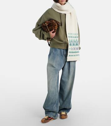 Bufanda en mezcla de lana en jacquard con lentejuelas | Loewe