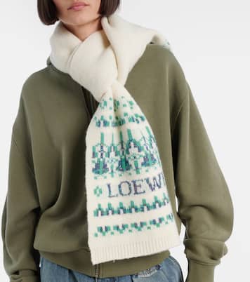Bufanda en mezcla de lana en jacquard con lentejuelas | Loewe