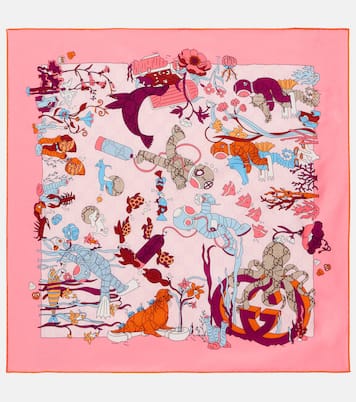 Bedrucktes Tuch aus Seiden-Twill | Gucci