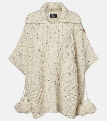 Poncho trenzado Aran de lana | Moncler Grenoble