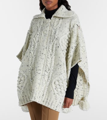 Poncho trenzado Aran de lana | Moncler Grenoble
