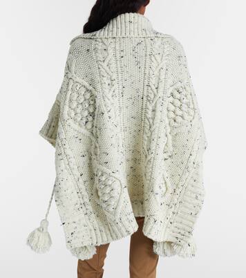 Poncho trenzado Aran de lana | Moncler Grenoble