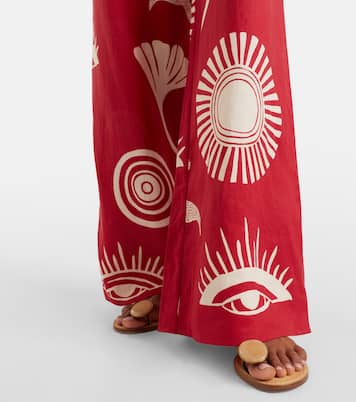 Toya printed linen wide-leg pants | Cala de la Cruz