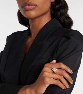 Ring Skull mit Kristallen und Zierperlen | McQueen