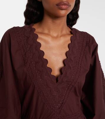 فستان قصير من القطن البوبلين بحواف متعرجة | Juliet Dunn