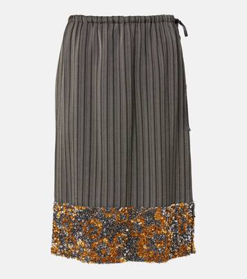 Gonna midi a righe con paillettes | Dries Van Noten