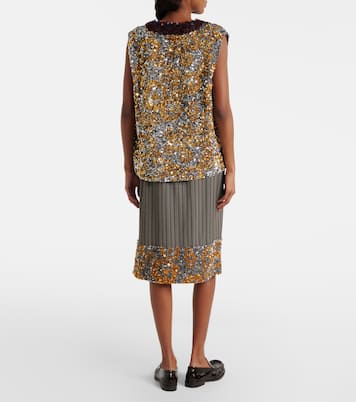 Gonna midi a righe con paillettes | Dries Van Noten